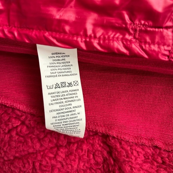 L.L. Bean Quilted Vest 1X Hot Pink Magenta Zip Pockets Fleece Lined - Picture 11 of 16